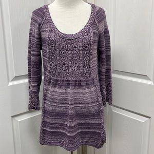 Calvin Klein Jeans Purple Knit Tunic Sweater Medium